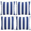 vidaXL Sierkussens 4 st gestreept 50x50 cm stof blauw en wit