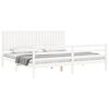 vidaXL Bedframe met hoofdbord massief hout wit 200x200 cm