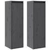 vidaXL Wandkasten 2 st 30x30x100 cm massief grenenhout grijs