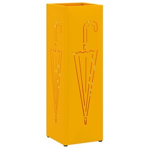 vidaXL Regen paraplu standaard Mosterdgeel 15,5 x 15,5 x 49 cm Staal