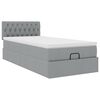vidaXL Ottoman bed met matras 80x200cm stof lichtgrijs