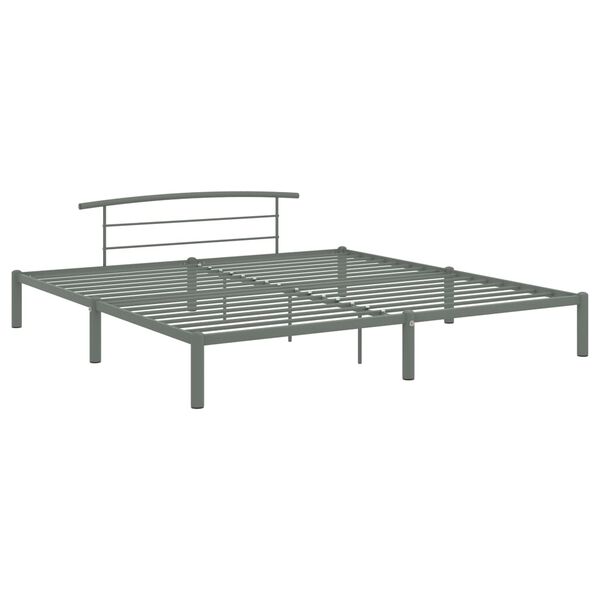 vidaXL Bedframe metaal grijs 180x200 cm