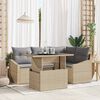 vidaXL Tuin Sofa Set met kussen met opslag 5 pcs Beige en Licht Grijs