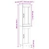 vidaXL Hoge kast 34,5x34x180 cm bewerkt hout zwart