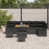 vidaXL Tuinbankenset met kussen 9 pcs Zwart poly rattan