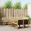 vidaXL Buiten bankenset met kussen 9 pcs Natuurlijk en Beige