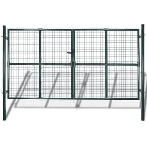 vidaXL Dubbele poort met deur 300x150 cm gepoedercoat staal