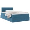 vidaXL Opslag bed met matras met hoofdeinde Blauw 120 x 190 cm Fluweel