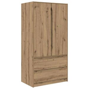 vidaXL Kast met lade Artisan Eik 79,5 x 49 x 156 cm Geconstrueerd hout