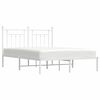 vidaXL Bedframe met hoofdbord metaal wit 150x200 cm