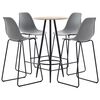 vidaXL 5-delige Barset kunststof grijs