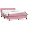 vidaXL Boxspring met matras fluweel roze 160x210 cm