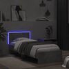 vidaXL Bedframe met hoofdbord en LED-verlichting betongrijs 75x190 cm