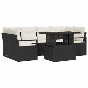 vidaXL Tuin Sofa Set 7 st 6-Aantal zitplaatsen Zwart poly rattan