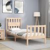 vidaXL Bedframe met hoofdbord massief hout