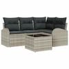 vidaXL Tuinbankenset 5 st Lichtgrijs poly rattan