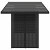 vidaXL Tuintafel met glazen blad 190x80x74 cm poly rattan zwart