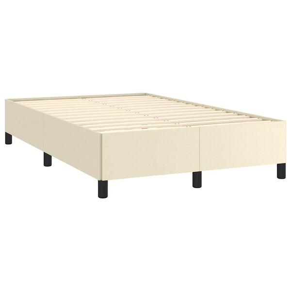 vidaXL Bedframe zonder matras 120x190 cm kunstleer cr&egrave;me