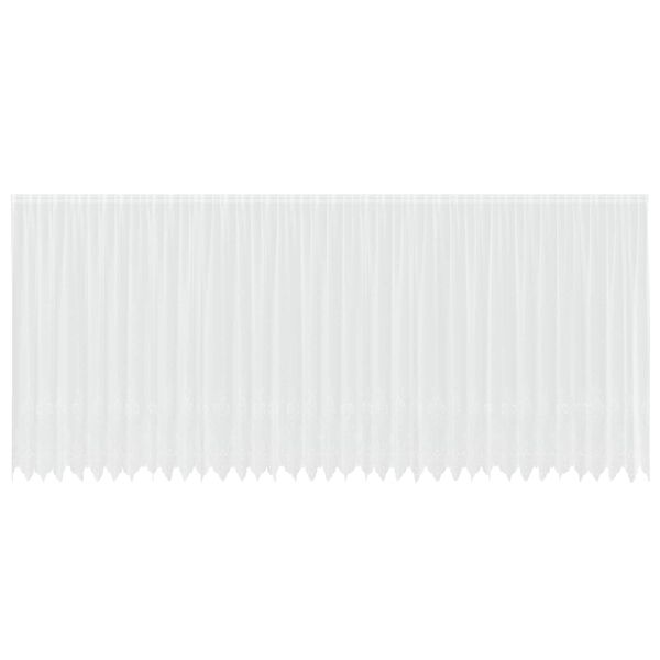 vidaXL Kantgordijn met gordijnen Bloemen Wit 220 x 900 cm Polyester