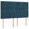 vidaXL Boxspring met matras fluweel donkerblauw 140x200 cm