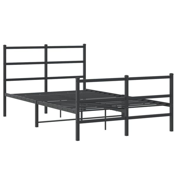 vidaXL Bedframe met hoofd- en voeteneinde&nbsp;metaal zwart 120x190 cm