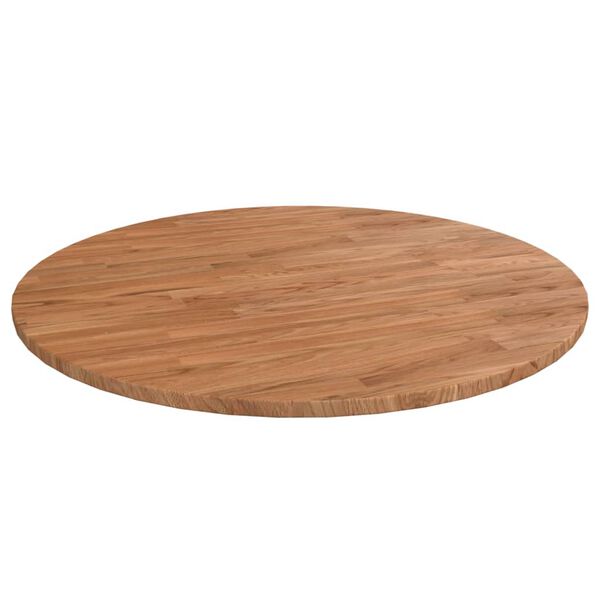 vidaXL Tafelblad rond &Oslash;80x1,5 cm bewerkt massief eikenhout lichtbruin