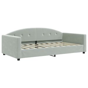 vidaXL Slaapbank 100x190 cm fluweel lichtgrijs