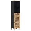 vidaXL Badkamerkast met lade Bruin en zwart 38 x 33,5 x 160 cm