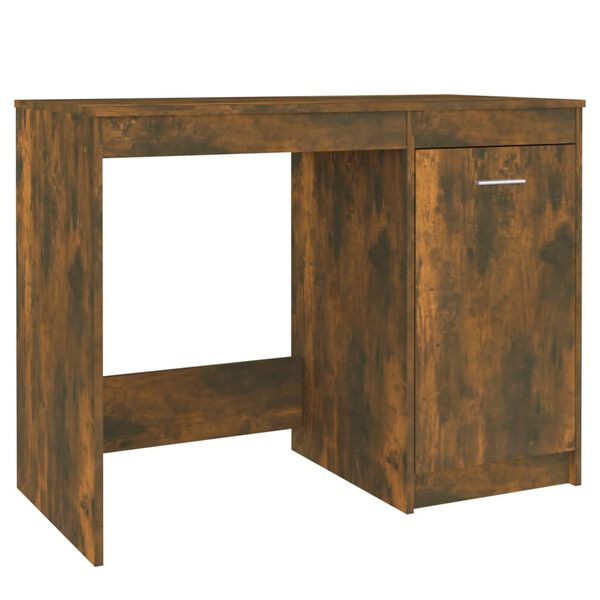 vidaXL Bureau 100x50x76 cm bewerkt hout gerookt eikenkleurig