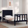 vidaXL Bedframe met hoofdbord massief hout zwart