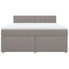 vidaXL Boxspring met matras stof taupe 180x200 cm