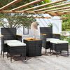 vidaXL 5-delige Bistroset poly rattan en massief acaciahout zwart