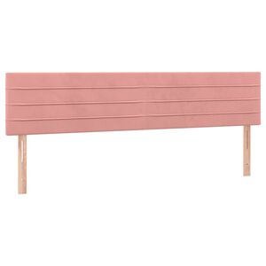 vidaXL Hoofdborden 200x5x78/88 cm fluweel roze