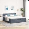 vidaXL Ottoman bed met matras 180x200cm fluweel donkergrijs