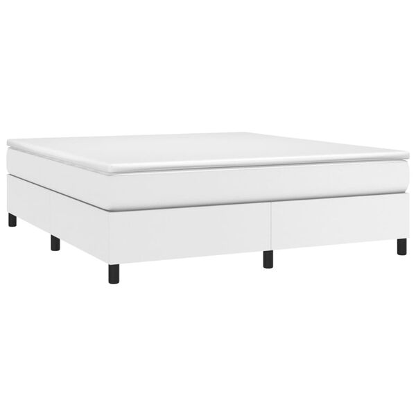 vidaXL Boxspring bed kunstleer wit 180x200 cm
