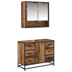 vidaXL Badkamermeubelset met lade 2 pcs Oud Hout Bewerkt hout