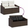 vidaXL Tuinbankenset met kussen 3 pcs Bruin en wit poly rattan