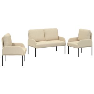vidaXL Sofa-Sets 3 st Cr&egrave;me Multiplex