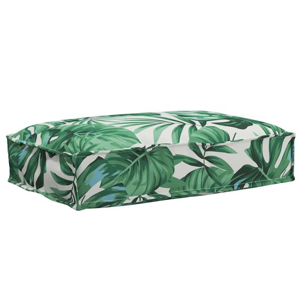 vidaXL Palletkussen voor zitting Bloemen Bladpatroon 60 x 40 x 8 cm