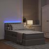 vidaXL Opbergbed met LED met matras met LED Taupe 90 x 190 cm Stof