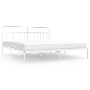 vidaXL Bedframe met hoofdbord metaal wit 193x203 cm