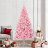 vidaXL Kunstmatig Voorverlicht Kerstboom met 300 LED Roze 210 cm PVC