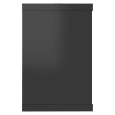 vidaXL Wandschappen kubus 2 st 60x15x23 cm spaanplaat hoogglans zwart