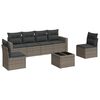 vidaXL 7-delige Loungeset met kussens poly rattan grijs