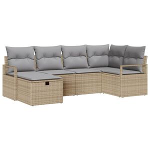 vidaXL Bankstel 6 st 6-Aantal zitplaatsen Beige en Licht Grijs