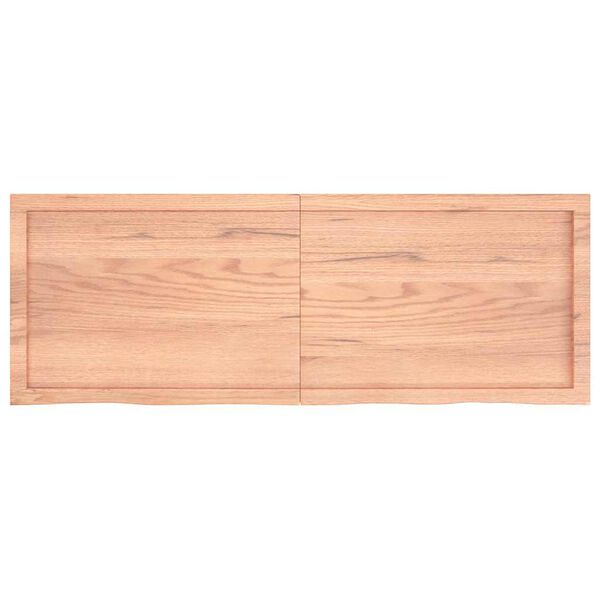 vidaXL Wandschap 140x50x(2-4)cm behandeld massief eikenhout lichtbruin