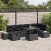 vidaXL Tuin Sofa Set met kussen met opslag 8 pcs Zwart Poly riet