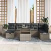 vidaXL Tuin Sofa Set met kussen met opslag 8 pcs Grijs Poly riet