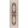 vidaXL Tapijtloper FLORNES Geweven Taupe patroon 67 x 200 cm PP 7 mm