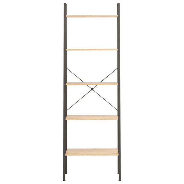 vidaXL Opbergmeubel met 5 lagen 56x35x174 cm lichtbruin en zwart